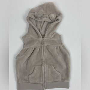 Toddler Girl Bear Fleece Zip Up Vest